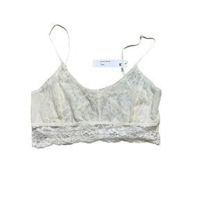 🤍 LA Made ✨ Ivory Lace Longline Bralette S NWT Romantic Feminine Layering Top 🤍